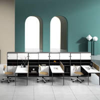 Poste de travail modulaire extensible en bois, moderne et simple, avec meuble mobile pour espace de bureau ouvert d'entreprise