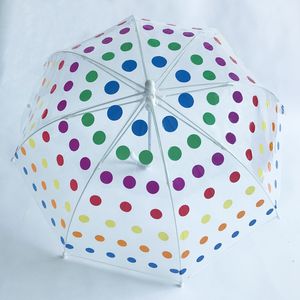 Parapluie transparent à pois mignon, 8 baleines, ouverture manuelle, pour enfants, protection soleil et pluie, rentrée scolaire - Product Image 1