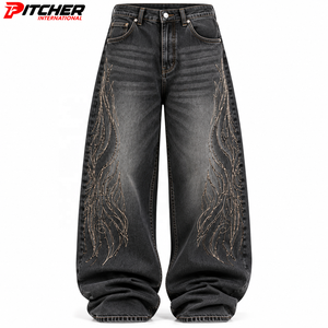 Jeans de Pierna Ancha Personalizados para Hombre, Jeans de Pierna Ancha al por Mayor para Hombre, Jeans de Pierna Ancha, Marca Privada para Minoristas de EE. UU. - Product Image 5