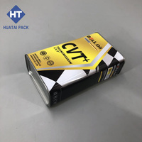 Boîte en métal carrée personnalisée avec logo, 1L, avec bouchon à bec verseur de 42 mm, boîte en fer blanc vide pour l'emballage d'huile moteur, de lubrifiant et de produits chimiques
