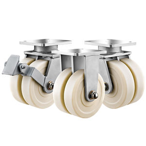 4 "5" 6 "8" 10 "12" Branco Duplo Roda 2 Ton Rodas Gêmeas Projeto Rodízio Aço/nylon Rodízio Super Heavy Duty Rodas - Product Image 2