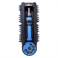 Ensemble de tournevis à cliquet portable 39 pièces, embouts CRV, 6 douilles, boîte de rangement pour outils, pour la réparation automobile et l'usage domestique