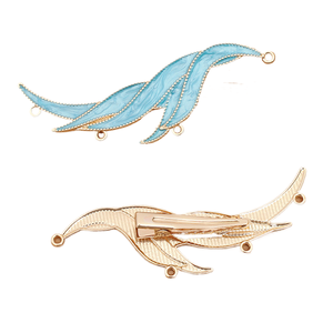 jiangc (15198) Lengua de pato con base incrustada de nácar y hojas perforadas de aleación de esmeralda - Product Image 5