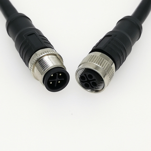 Nam Nữ M12 s-code S mã 2 3 + PE 4 pin 4 cực kim loại vít nối PVC/PUR cáp nhựa - Product Image 2