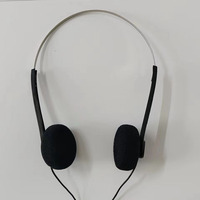 Écouteurs supra-auriculaires noirs 3,5 mm avec réduction de bruit pour aéroport / musique / MP3 / MP4