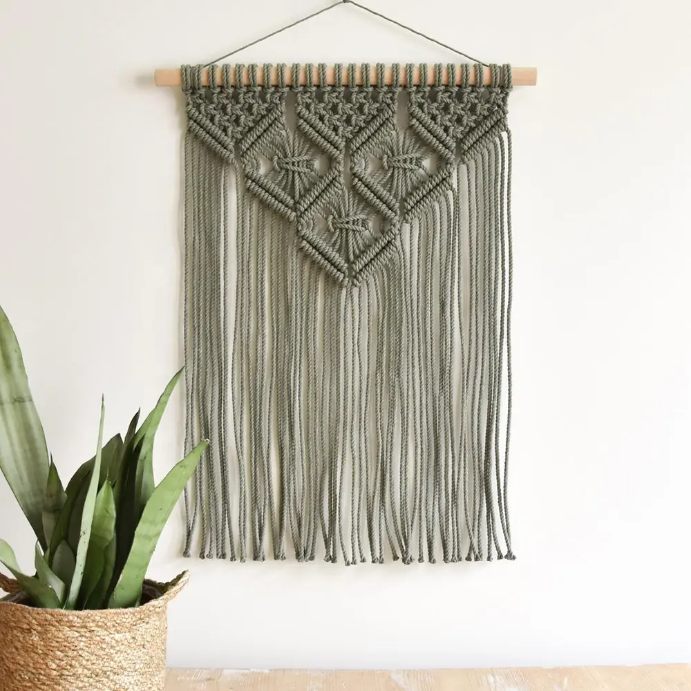 macrame wall hanging geometric woven tapestry modern fiber art home decor