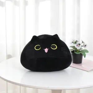 Songshan giocattoli all'ingrosso vendita calda personalizzata 2024 nuovi cuscini per divano kawaii cuscini animali di pezza cartone animato nero gatto peluche fabbrica di giocattoli