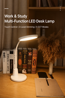 Lámpara de Escritorio LED al por Mayor, 10W, con Soporte para Teléfono, Luz de Mesa con Cuello de Cisne, OEM para Venta al por Menor