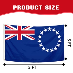 Drapeau national des Îles Cook Rarotonga 15 étoiles en polyester 100D, impression numérique 3x5FT, disponible en gros - Product Image 2