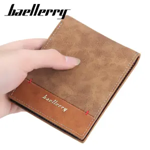 BaelleryDR058マネーバッグ無地レザービジネスショートウォレット高品質ヴィンテージ男性財布財布