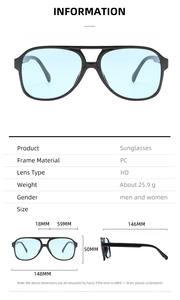 Lunettes <span class=keywords><strong>de</strong></span> Soleil 2024 Nouveauté Vintage Aviateur Pilote pour Femmes Hommes Marque <span class=keywords><strong>de</strong></span> Luxe Designer Teintées Années 70 Orange Jaune - Product Image 3