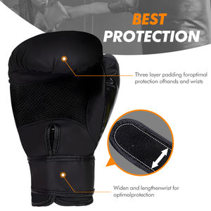 <span class=keywords><strong>Guantes</strong></span> de boxeo ligeros y cómodos de espuma de alta densidad con sistema de ventilación Absorción de sudor para un uso prolongado en artes marciales - Product Image 4