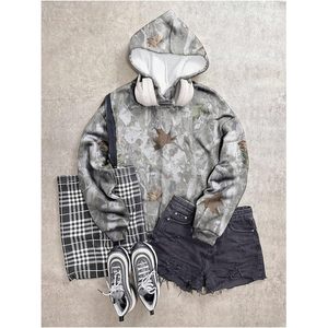 RoseSeek Sweat-shirt à capuche camouflage pour fille, à manches longues, respirant, en tricot, décontracté pour femme - Product Image 5