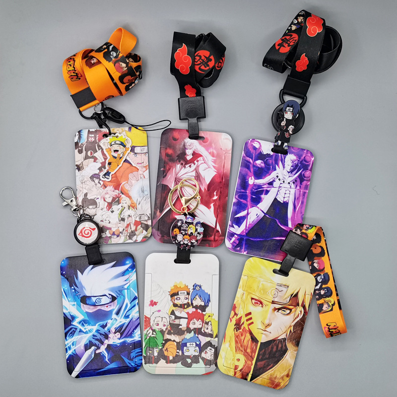 Card Case Cool Cartoon Anime Ninja Lanyards Custom Portable Phone Neck Polyester Lanyard Anti-Lost Name Badge Bus ID Card Holder