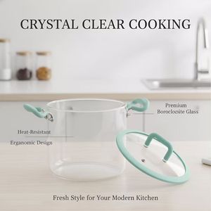 Olla de Vidrio de Borosilicato de Alta Calidad con Doble Asa para Uso en Fuego Abierto, Hornos de Microondas y Hornos Convencionales, Venta al Por Mayor Personalizada - Product Image 4