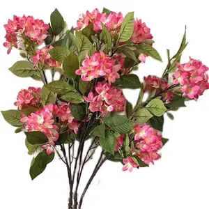 Ramo de flor de seda artificial 8 cabeças para peças centrais de casamento, decoração floral de supermercado para festas em casa