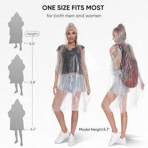 Imperméable jetable portable de haute qualité avec logo personnalisé pour hommes, femmes et adultes, style pêcheur, 40x50 pouces, épaisseur 0,014 mm - Product Image 2