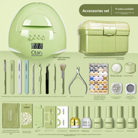 Kit complet d'outils de manucure de haute qualité avec lampe UV/LED professionnelle pour vernis à ongles, idéal pour les débutants, l'usage domestique et les salons de manucure.