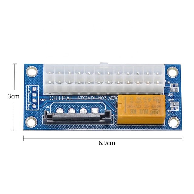 PCI-E dual PSU Card ATX Molex 24Pin to 4Pin Sync Starter Extender add2psu multiple power supply adapter