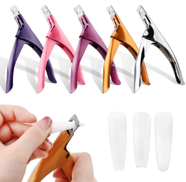 Chuyên Nghiệp Thép Không Gỉ Hình Chữ U Móng Tay Mở Rộng Cạnh Clipper Giả Nail Tip Cutter Cắt Móng Tay