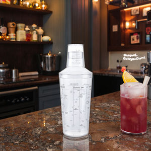 Barre de tasse <span class=keywords><strong>Boston</strong></span> à trois étages Durable réutilisable moderne Cocktail Shaker en plastique Schick Cup avec échelle pour secouer le thé au lait - Product Image 1
