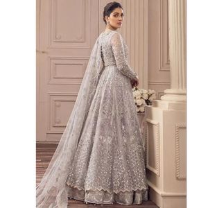 Robe blanche pakistanaise Salwar Kameez, tenue ethnique de fête en georgette, toutes saisons - Product Image 2