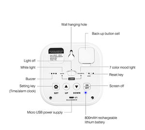 Petite horloge murale avec <span class=keywords><strong>réveil</strong></span> au lever du soleil, <span class=keywords><strong>sons</strong></span> <span class=keywords><strong>de</strong></span> <span class=keywords><strong>la</strong></span> <span class=keywords><strong>nature</strong></span>, lumière <span class=keywords><strong>de</strong></span> <span class=keywords><strong>réveil</strong></span> à 7 couleurs - Product Image 6