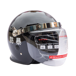 หมวกกันน็อคพีซีไรอทสีดำ พร้อมแผ่นปิดหน้าใส ป้องกันฝุ่นละออง สำหรับการรักษาความปลอดภัยและการลาดตระเวน - Product Image 1