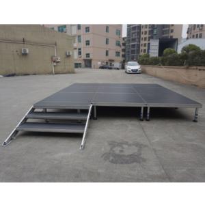 Plateforme de scène extérieure légère et portable, réglable en hauteur, avec pieds en alliage d'aluminium et montage facile - Product Image 2