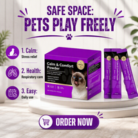 Poudre Calmante et Confortante pour Chat avec Ingrédients Botaniques pour le Soutien Respiratoire et la Santé Oculaire – Sachet Premium 2% en Stick