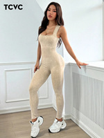 Combinaison de yoga sans manches Aoyema de haute qualité pour femmes, col carré, sans couture, lavage au sable, vêtements de sport, une pièce, vêtements de fitness