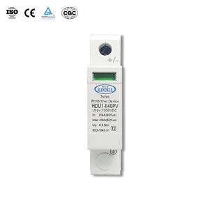 1P 40KA DC <span class=keywords><strong>Protector</strong></span> contra sobretensiones para Sistema <span class=keywords><strong>Solar</strong></span> Dispositivo de protección contra sobretensiones DC SPD para energía <span class=keywords><strong>solar</strong></span> 1000VDC - Product Image 1