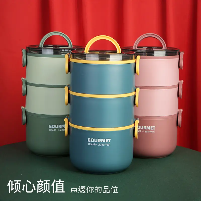 China Keep Food Warm Lunch Box Layered Thermal Food Containers Custom Stainless Steel Bento Lunch Box