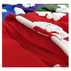 Felpe con Cappuccio in Denim di Alta Qualità 100% Cotone <span class=keywords><strong>Abbigliamento</strong></span> Uomo e Felpe Streetwear in Spugna Francese con Stampa a Rilievo - Product Image 1