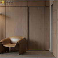 Porte invisible cachée en aluminium et bois, insonorisée, imperméable, à texture géométrique, style moderne américain, pour hôtel et appartement