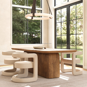 Sagelving Sang Trọng Hiện Đại Rắn Gỗ Sồi Hình Chữ Nhật Bàn Ăn Đặt Bệ Thiết Kế Cho Nhà Bếp Hoặc Phòng Khách Đồ Nội Thất - Product Image 4