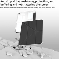 Étui pour tablette multi-angles Y-Fold pour iPad Mini 6 / 7e génération 8,3 pouces avec dos transparent et support pour stylet intégré