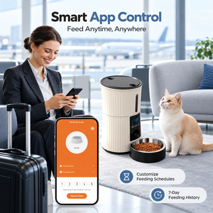 Comedero Automático Inteligente para Mascotas de 4L, Dispensador de Comida para Perros y Gatos Controlado por Aplicación WiFi, Máquina de Alimentación Inteligente - Product Image 6