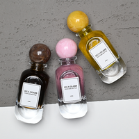 Flacon de parfum vide cylindrique de 80 ml, flacon de parfum en verre transparent, flacon pulvérisateur à pression avec couvercle en résine
