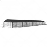 Tente de réception de luxe à cadre noir, taille personnalisée, tente événementielle temporaire d'extérieur avec toit en PVC noir et parois latérales transparentes