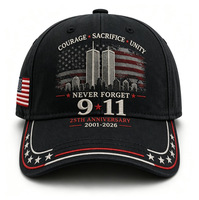 Casquette de baseball à impression numérique 3D, casquette de soleil snapback, impression 9/11, 100% polyester, pour la fête de l'indépendance américaine