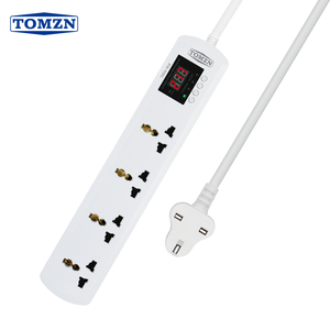 TOMZN Regleta <span class=keywords><strong>de</strong></span> 4 tomas con protector <span class=keywords><strong>de</strong></span> voltaje y corriente ajustable, enchufe universal para Reino Unido, AC230V 1-16A 50/60Hz, con pantalla <span class=keywords><strong>de</strong></span> voltaje - Product Image 2