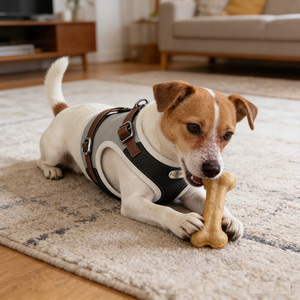 Arnés de Perro de Cuero de Lujo de Diseño OEM, Arnés de Correa para Mascotas Resistente y Personalizado, Sin Escape, con Colores Modernos - Product Image 5