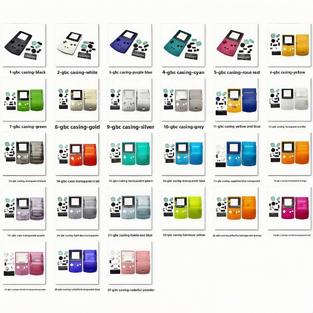 Gameboy Color Classic Video Game Player Case with Buttons Console Shell Housing for GBC