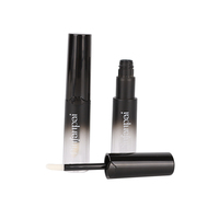 Tubes de brillant à lèvres vides en plastique avec applicateur à baguette dégradé noir et transparent de 5 ml, personnalisables avec logo, pour emballage cosmétique en gros