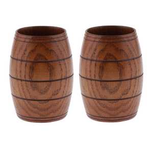 Tasse à café portable en bois de chêne naturel écologique en forme de tonneau tasse à boire en plein air pour le camping randonnée pour le thé et le lait - Product Image 4