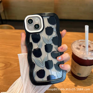 Love Butterfly nero TPU Wave custodia per telefono antiurto per <span class=keywords><strong>iPhone</strong></span> 11 12 15 14 Pro Max XR <span class=keywords><strong>XS</strong></span> X 7 8 Plus - Product Image 5