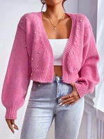 Cardigan en tricot perlé respirant et tendance pour femme
