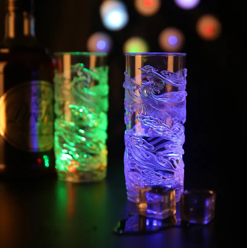 2023 New Product Fashion Colorful Led Glowing Cups For Wine Light Up Cups Glow In The Dark For Night Bar Party Led Flashing Cups