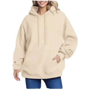 Sudaderas con Capucha Holgadas para Mujer, 100% Algodón Felpa 450GSM, Lisas, Casuales, con Patrón Regular, Sudaderas Extra Grandes para Mujer - Product Image 1